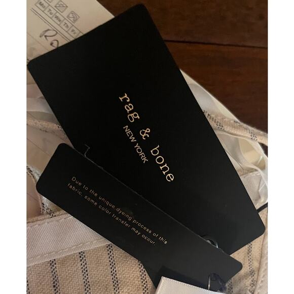 Rag & Bone Zoe Stripe Denim Crop Halter Top Size Small NWT - Picture 4 of 4